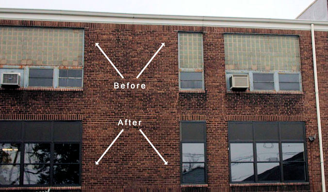 Aluminum Replacement Windows Before and After